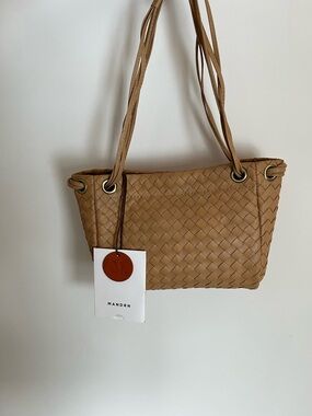 MANDRN woven Lou bag sand NWT